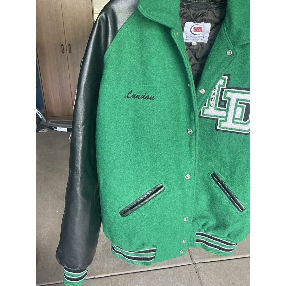 Vintage Ssr Varsity Jacket Xl Band Green Men’s Snap View 4